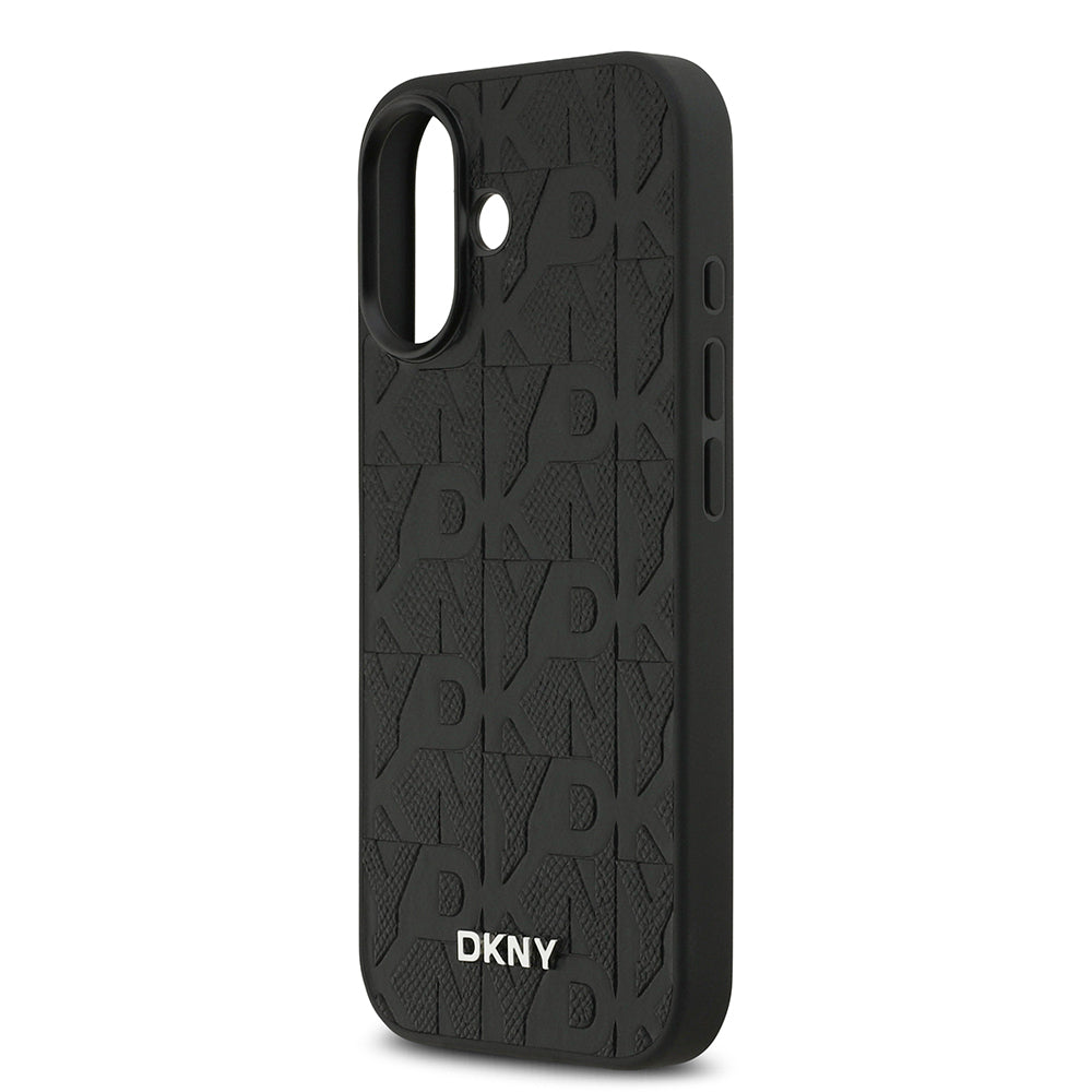 DKNY iPhone 17 Orjinal Lisanslı M-safe Şarj Özellikli 3D Yazılı Grid Pattern Telefon Kılıfı