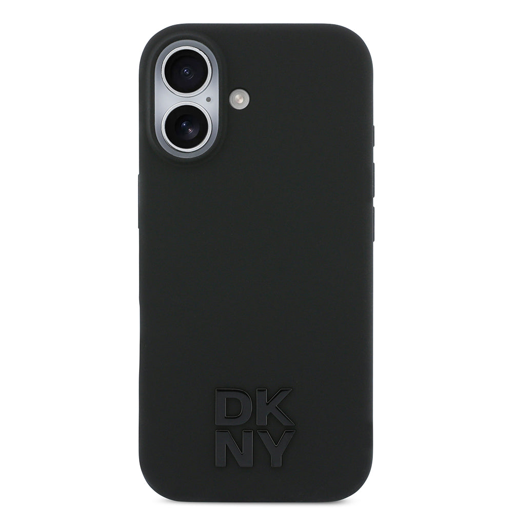 DKNY iPhone 17 Orjinal Lisanslı M-safe Şarj Özellikli Metal Logolu Silikon Telefon Kılıfı