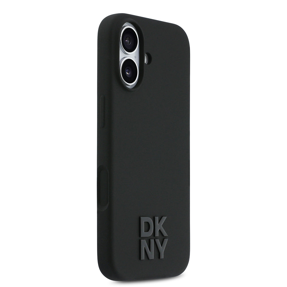 DKNY iPhone 17 Orjinal Lisanslı M-safe Şarj Özellikli Metal Logolu Silikon Telefon Kılıfı