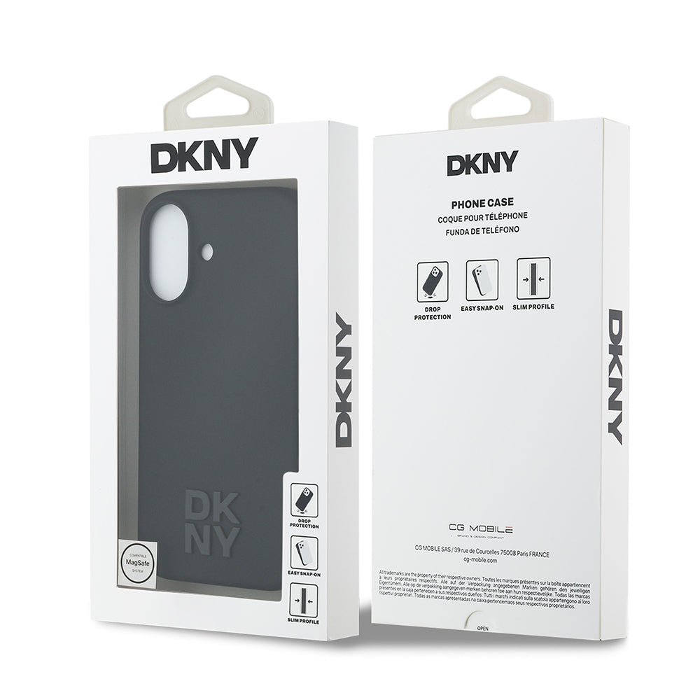 DKNY iPhone 17 Orjinal Lisanslı M-safe Şarj Özellikli Metal Logolu Silikon Telefon Kılıfı
