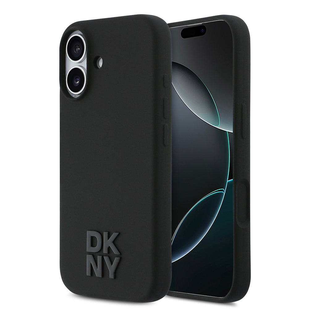 DKNY iPhone 17 Orjinal Lisanslı M-safe Şarj Özellikli Metal Logolu Silikon Telefon Kılıfı