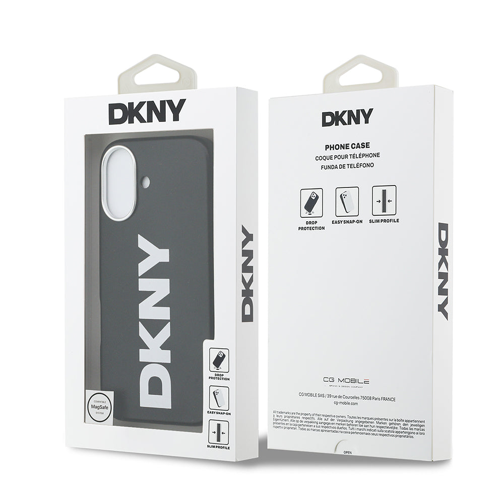 DKNY iPhone 17 Orjinal Lisanslı M-safe Şarj Özellikli PU Büyük Dikey Logolu Telefon Kılıfı