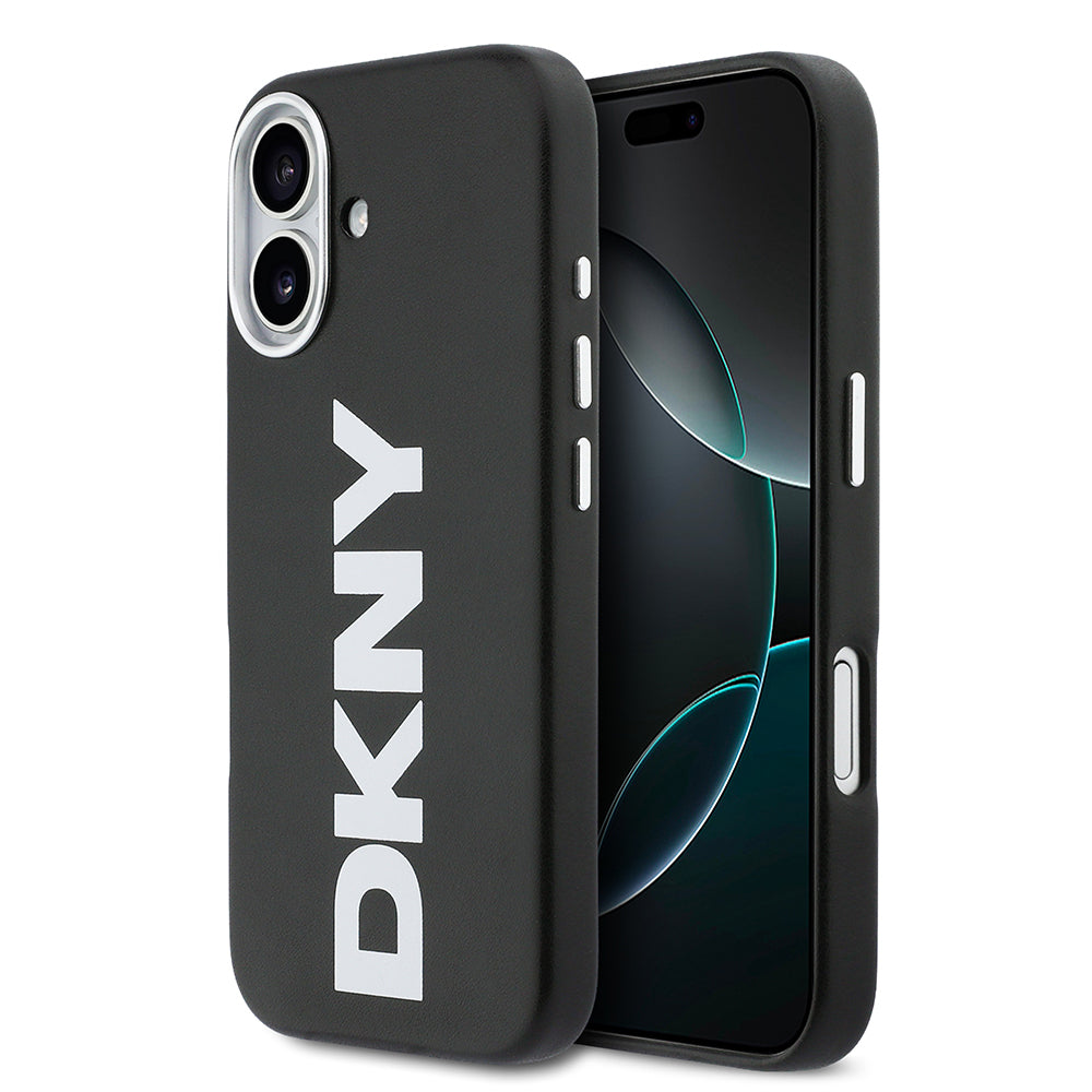DKNY iPhone 17 Orjinal Lisanslı M-safe Şarj Özellikli PU Büyük Dikey Logolu Telefon Kılıfı
