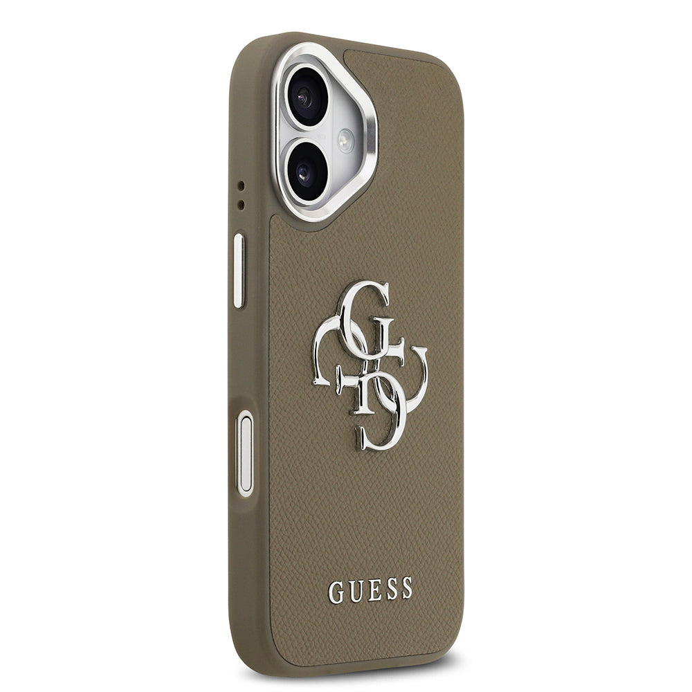 Guess iPhone 17 Orjinal Lisanslı Grained 4G Metal Büyük Logolu Kılıf