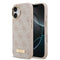 Guess iPhone 17 Orjinal Lisanslı M-safe Şarj Özellikli 4G Desenli PU Metal Plaka Klasik Logolu Kılıf