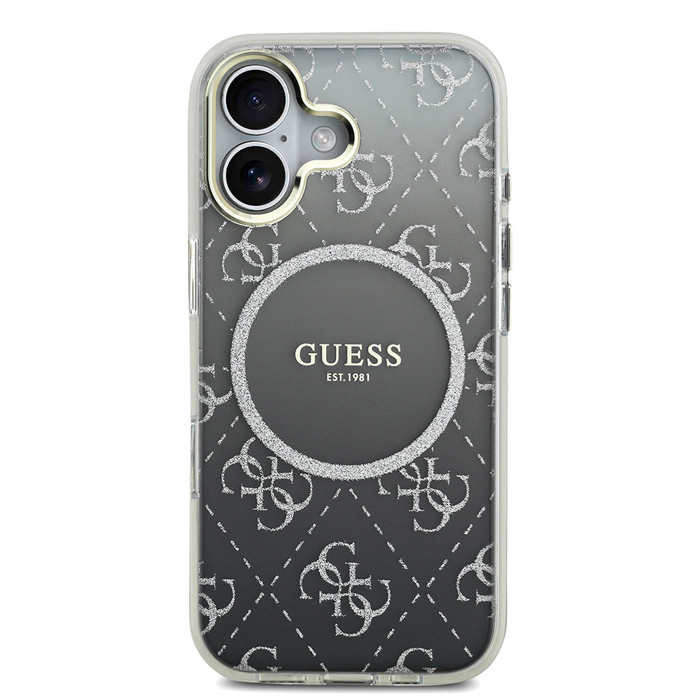 Guess iPhone 17 Orjinal Lisanslı M-safe Şarj Özellikli 4G Desenli Simli Silikon Kılıf