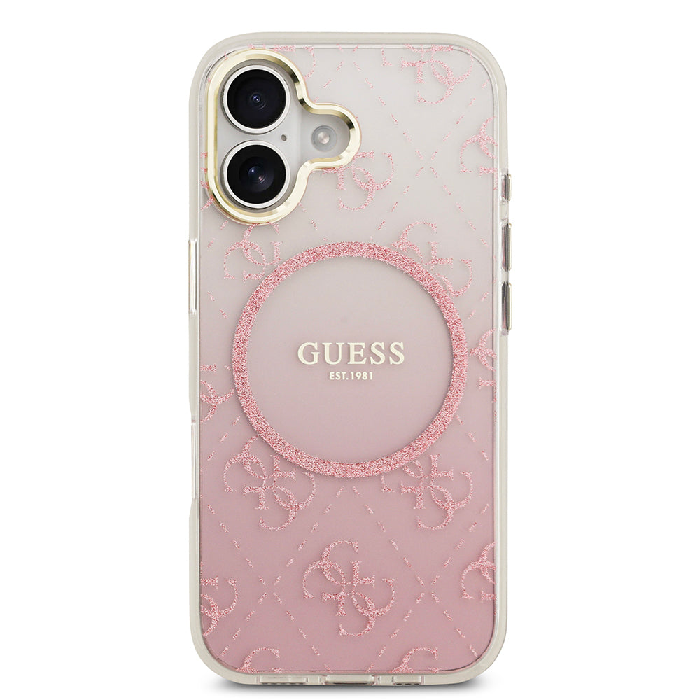 Guess iPhone 17 Orjinal Lisanslı M-safe Şarj Özellikli 4G Desenli Simli Silikon Kılıf