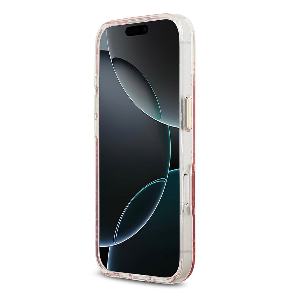 Guess iPhone 17 Orjinal Lisanslı M-safe Şarj Özellikli 4G Desenli Simli Silikon Kılıf