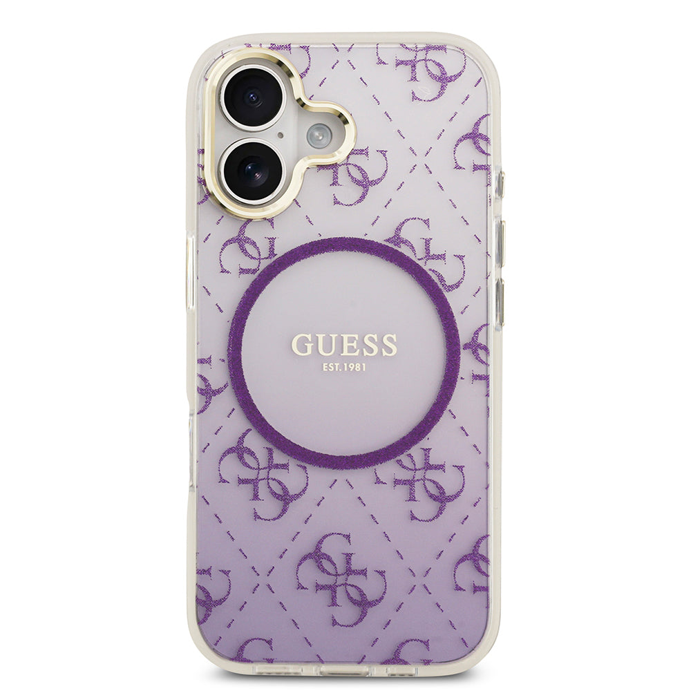 Guess iPhone 17 Orjinal Lisanslı M-safe Şarj Özellikli 4G Desenli Simli Silikon Kılıf