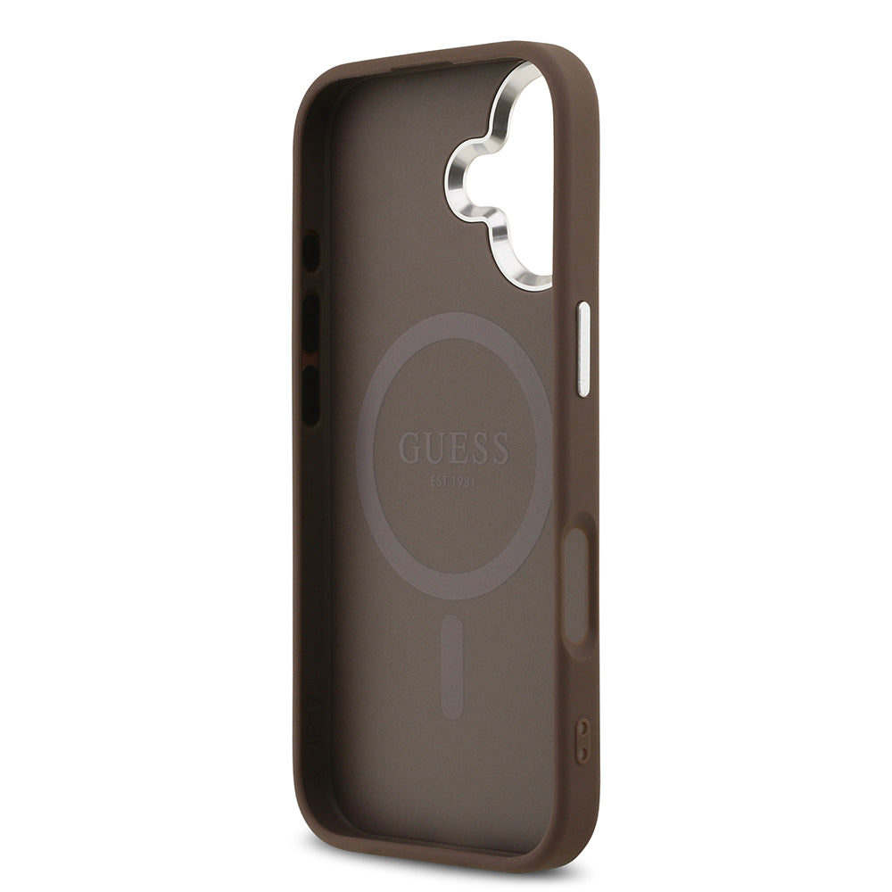 Guess iPhone 17 Orjinal Lisanslı M-safe Şarj Özellikli 4G Klasik Yazı Logolu Kılıf