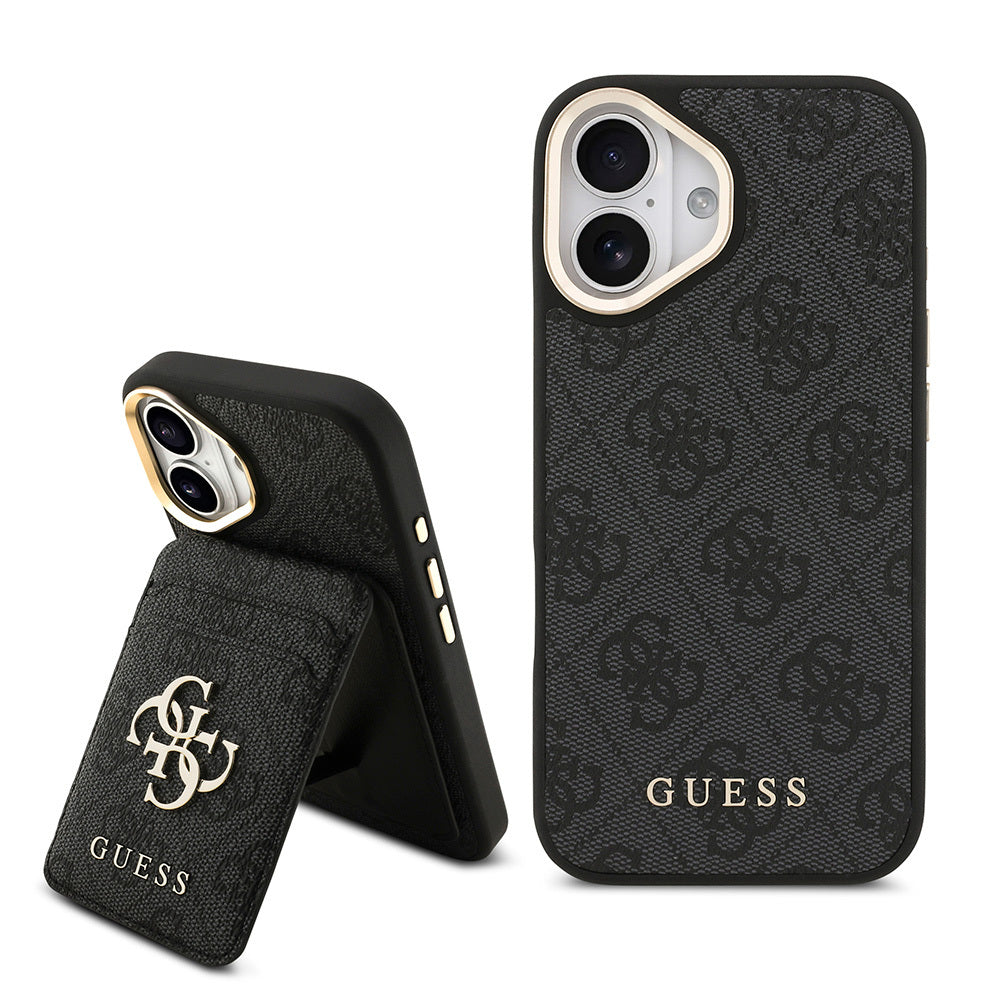 Guess iPhone 17 Orjinal Lisanslı M-safe Şarj Özellikli 4G Metal Büyük Logolu Kartlıklı Kılıf