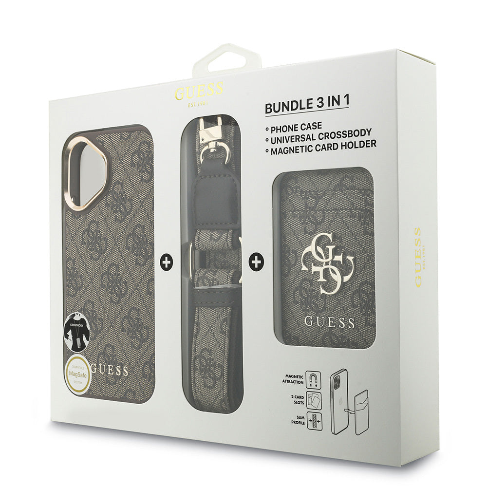 Guess iPhone 17 Orjinal Lisanslı M-safe Şarj Özellikli Askılı ve 4G Logo Kartlıklı Kılıf