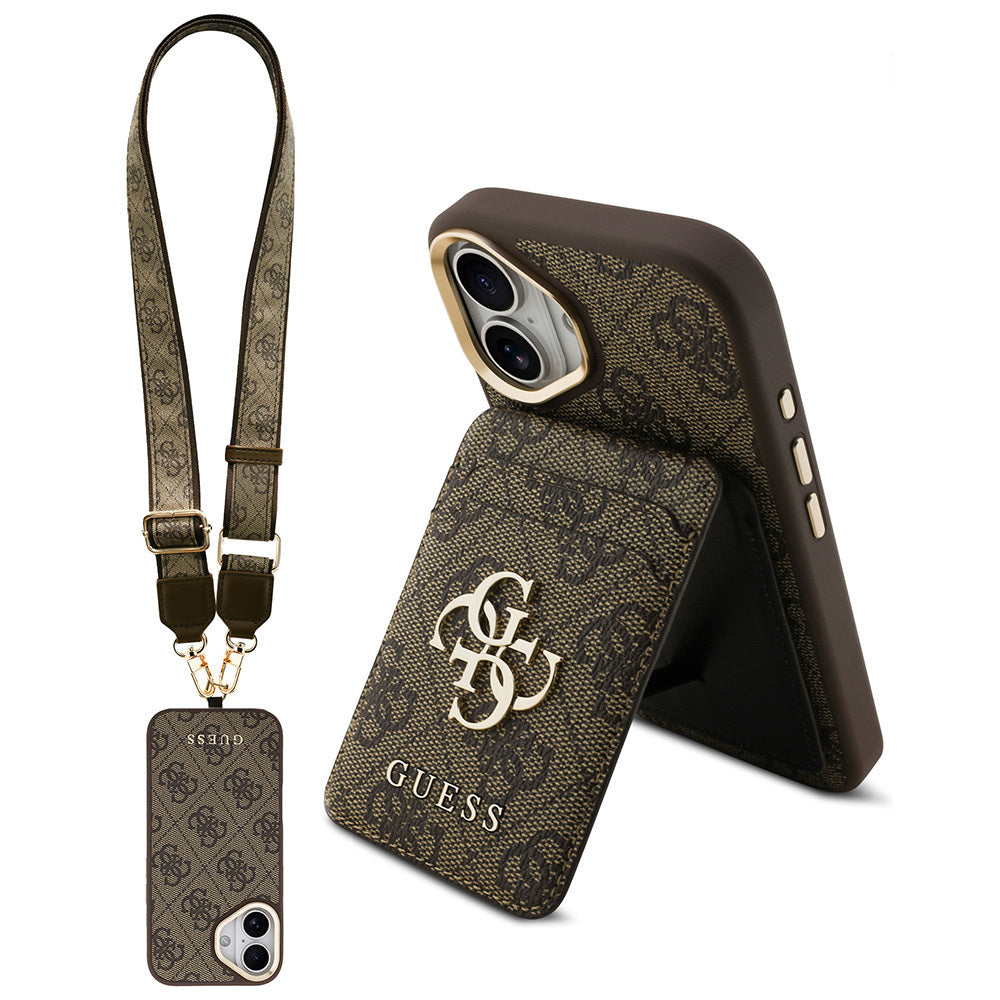 Guess iPhone 17 Orjinal Lisanslı M-safe Şarj Özellikli Askılı ve 4G Logo Kartlıklı Kılıf