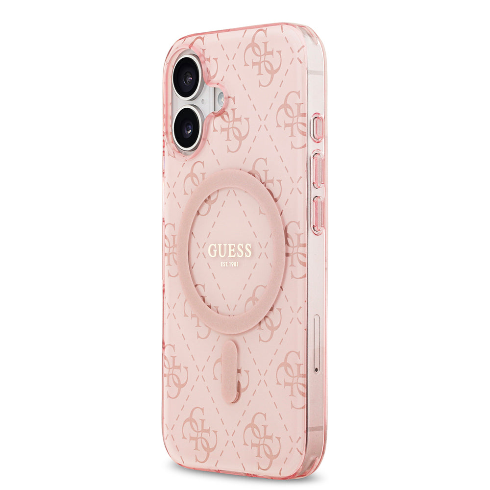 Guess iPhone 17 Orjinal Lisanslı M-safe Şarj Özellikli IML Baskılı Klasik Logolu 4G Desenli Kılıf