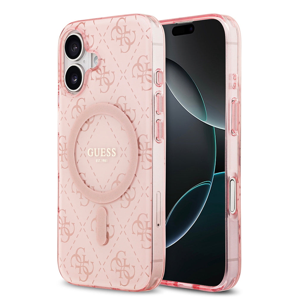 Guess iPhone 17 Orjinal Lisanslı M-safe Şarj Özellikli IML Baskılı Klasik Logolu 4G Desenli Kılıf