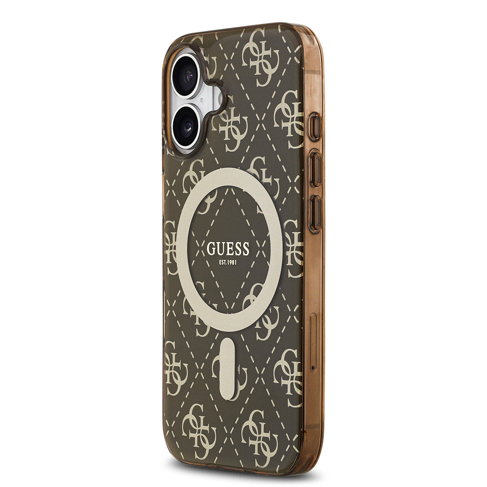 Guess iPhone 17 Orjinal Lisanslı M-safe Şarj Özellikli IML Baskılı Klasik Logolu 4G Desenli Kılıf