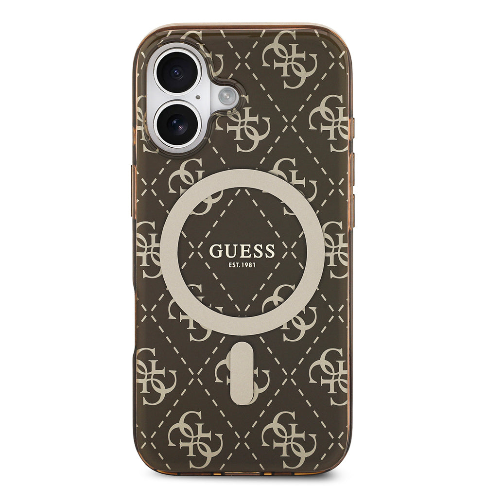 Guess iPhone 17 Orjinal Lisanslı M-safe Şarj Özellikli IML Baskılı Klasik Logolu 4G Desenli Kılıf