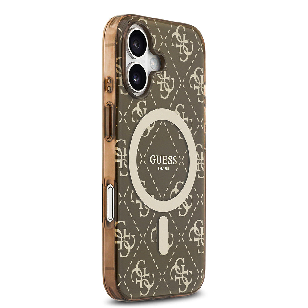 Guess iPhone 17 Orjinal Lisanslı M-safe Şarj Özellikli IML Baskılı Klasik Logolu 4G Desenli Kılıf