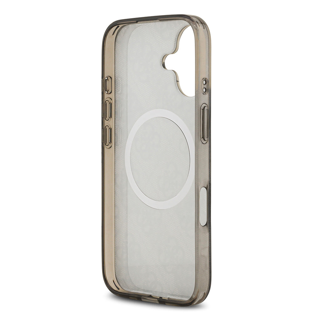 Guess iPhone 17 Orjinal Lisanslı M-safe Şarj Özellikli IML Peony ve 4G Desenli Klasik Logolu Kılıf