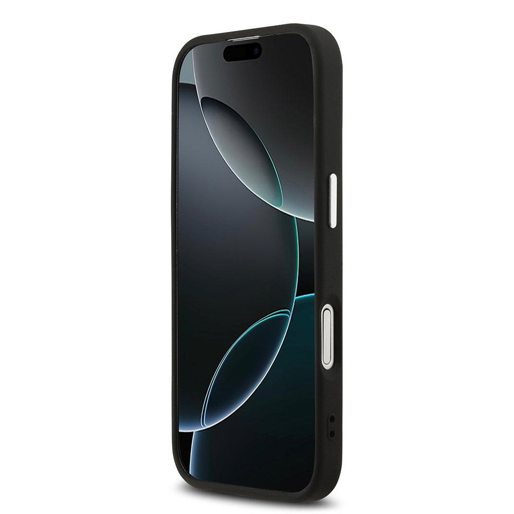 Guess iPhone 17 Orjinal Lisanslı M-safe Şarj Özellikli Klasik Yazı Logolu PU Deri Kılıf