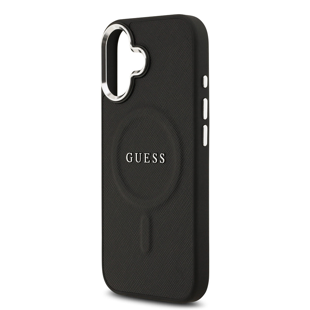 Guess iPhone 17 Orjinal Lisanslı M-safe Şarj Özellikli Klasik Yazı Logolu PU Deri Kılıf