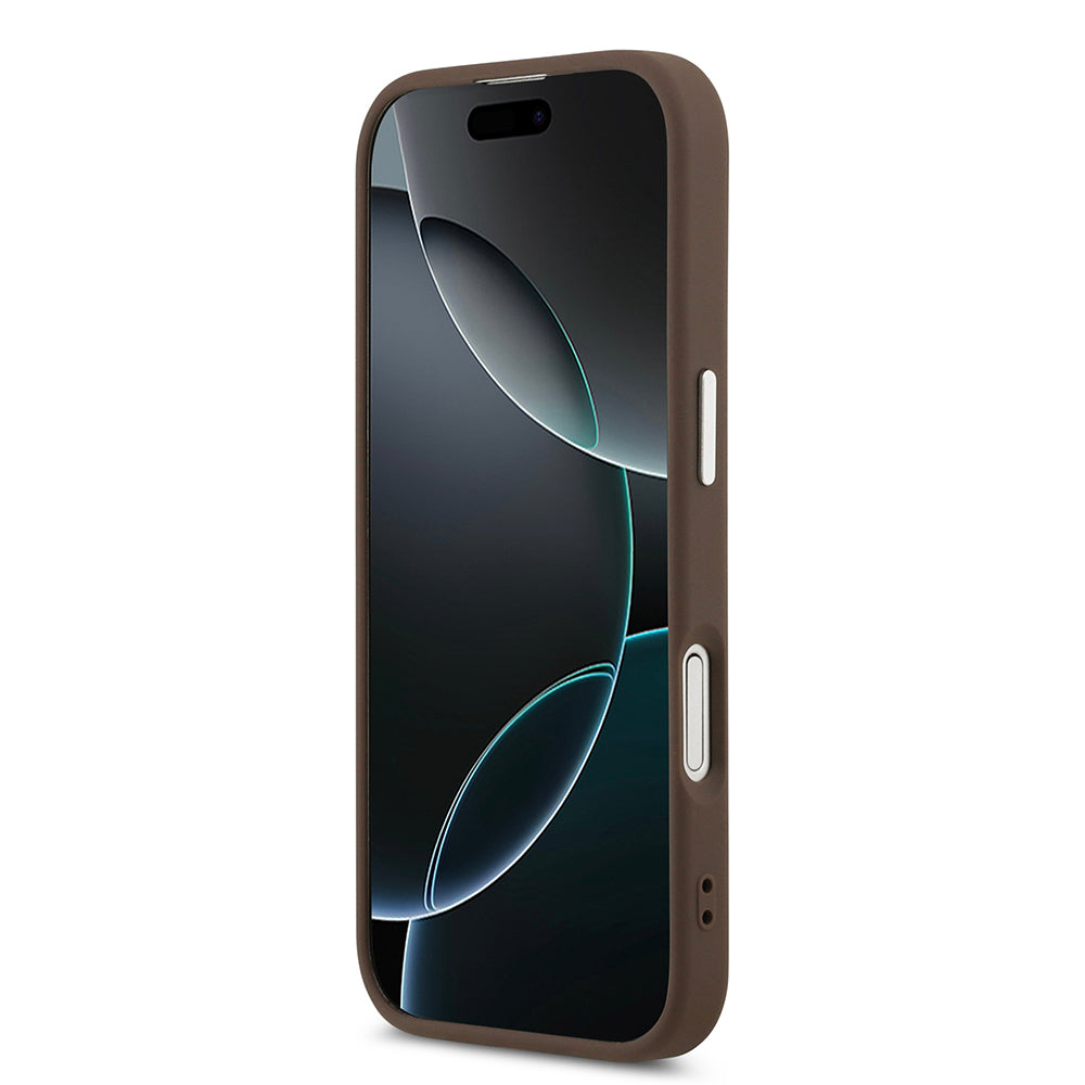 Guess iPhone 17 Orjinal Lisanslı M-safe Şarj Özellikli Klasik Yazı Logolu PU Deri Kılıf