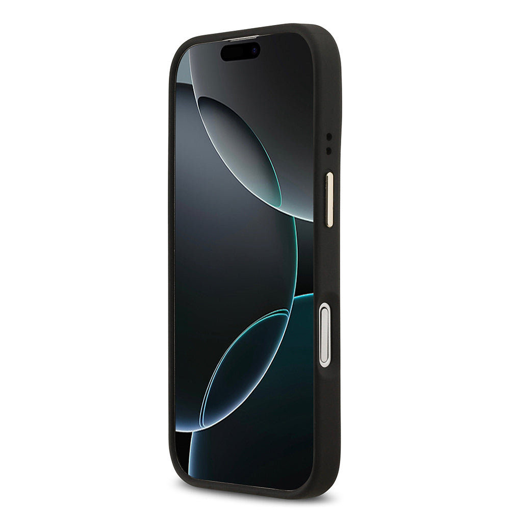 Guess iPhone 17 Orjinal Lisanslı M-safe Şarj Özellikli Sıcak Baskılı Yazı Logolu PU Deri Peony Kılıf