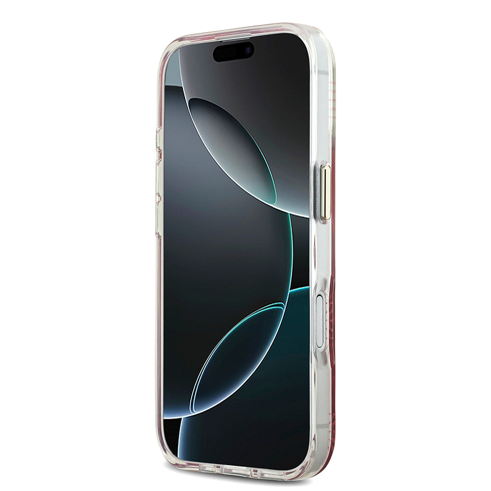 Guess iPhone 17 Orjinal Lisanslı M-safe Şarj Özellikli Simli Peony Desenli Silikon Kılıf