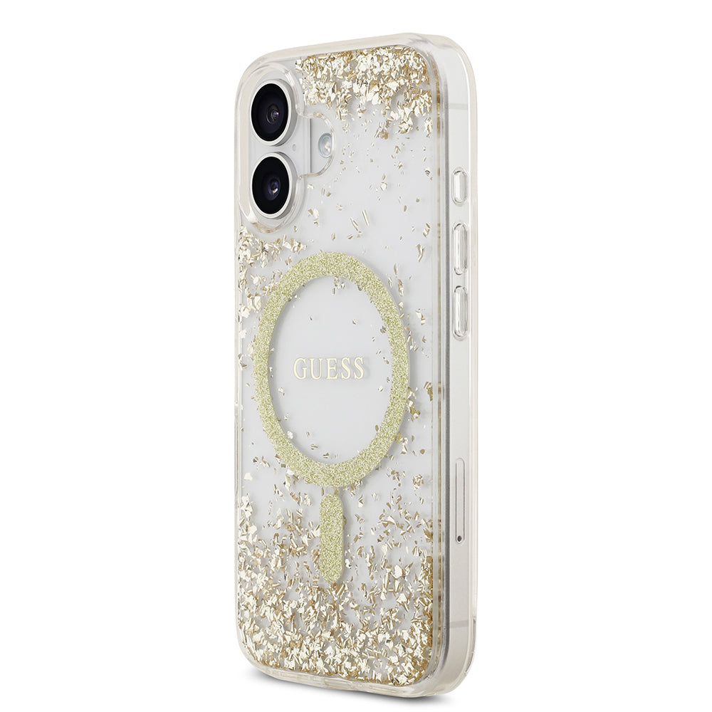 Guess iPhone 17 Orjinal Lisanslı M-safe Şarj Özellikli Transparan Resin Bottom Kılıf