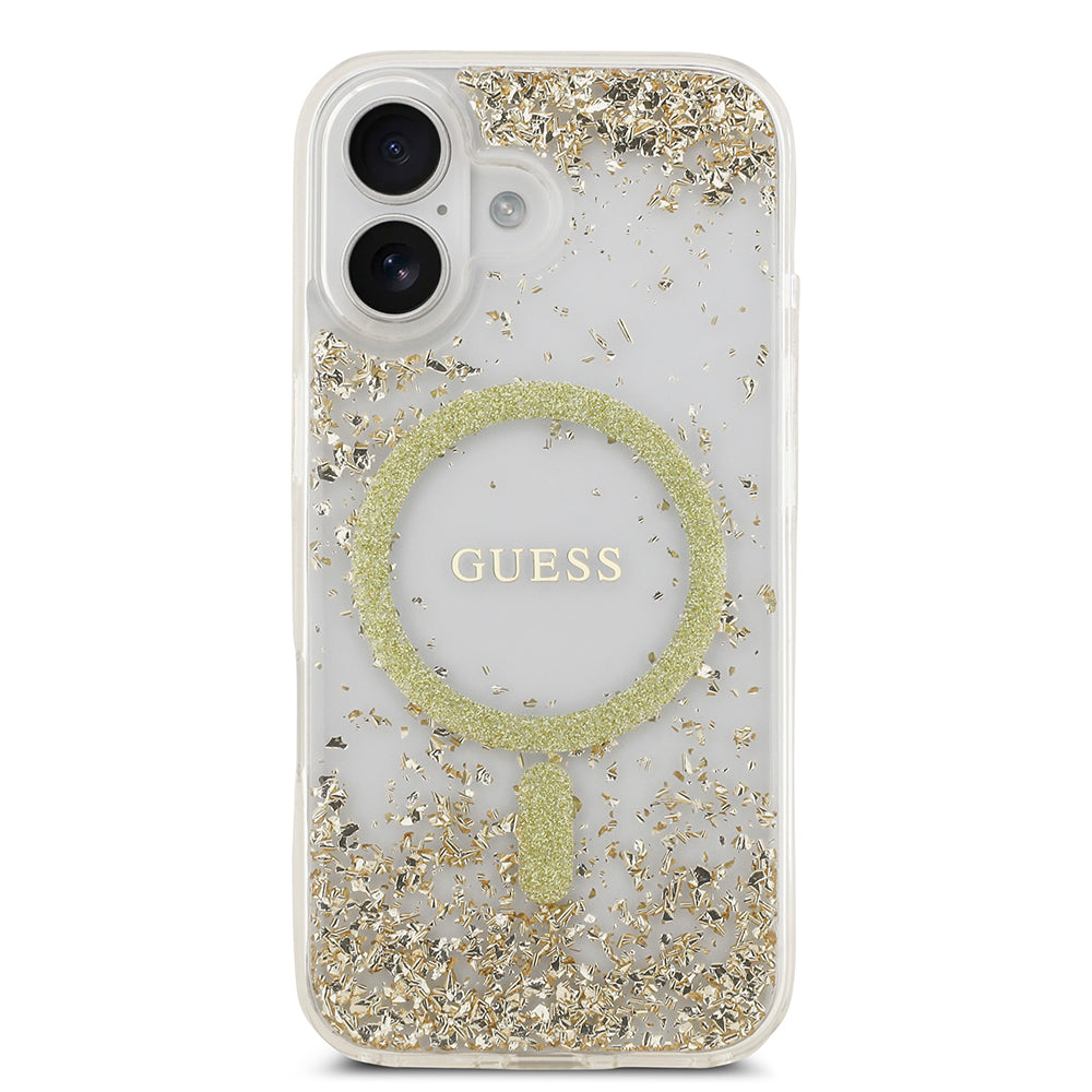 Guess iPhone 17 Orjinal Lisanslı M-safe Şarj Özellikli Transparan Resin Bottom Kılıf
