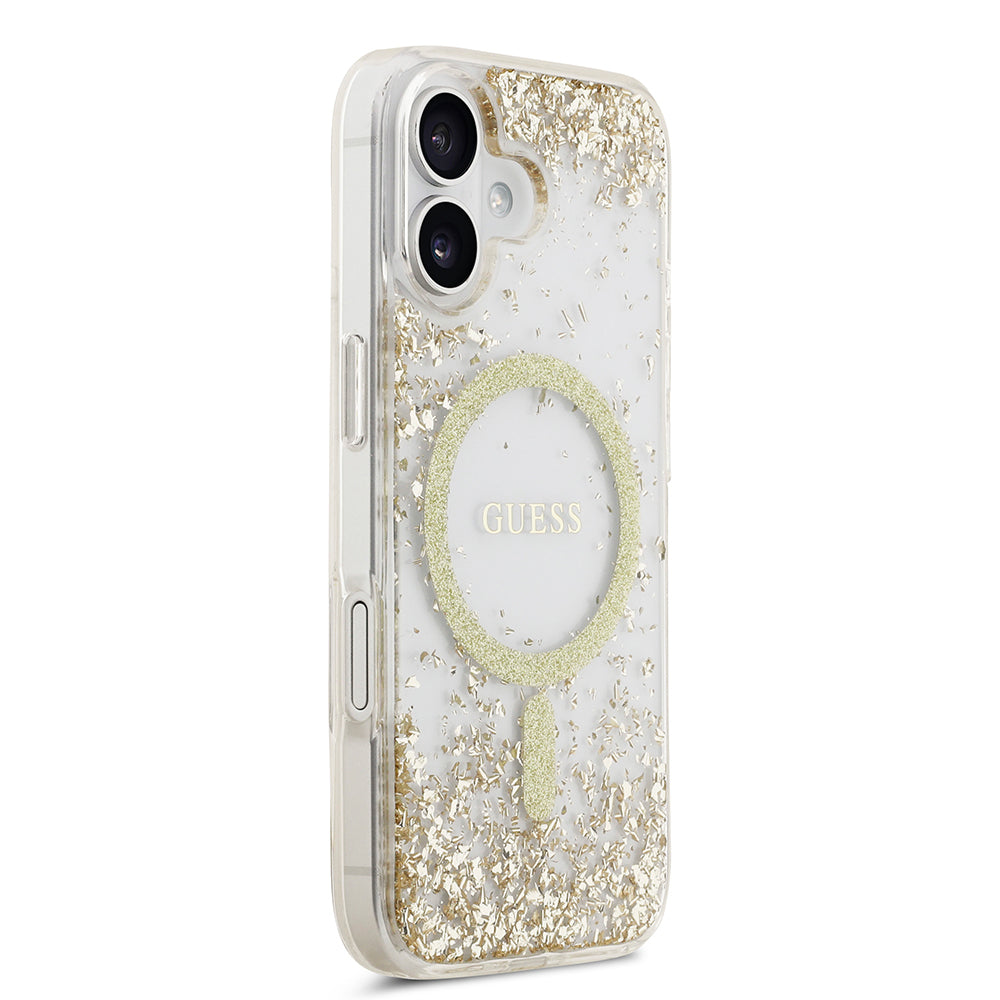 Guess iPhone 17 Orjinal Lisanslı M-safe Şarj Özellikli Transparan Resin Bottom Kılıf