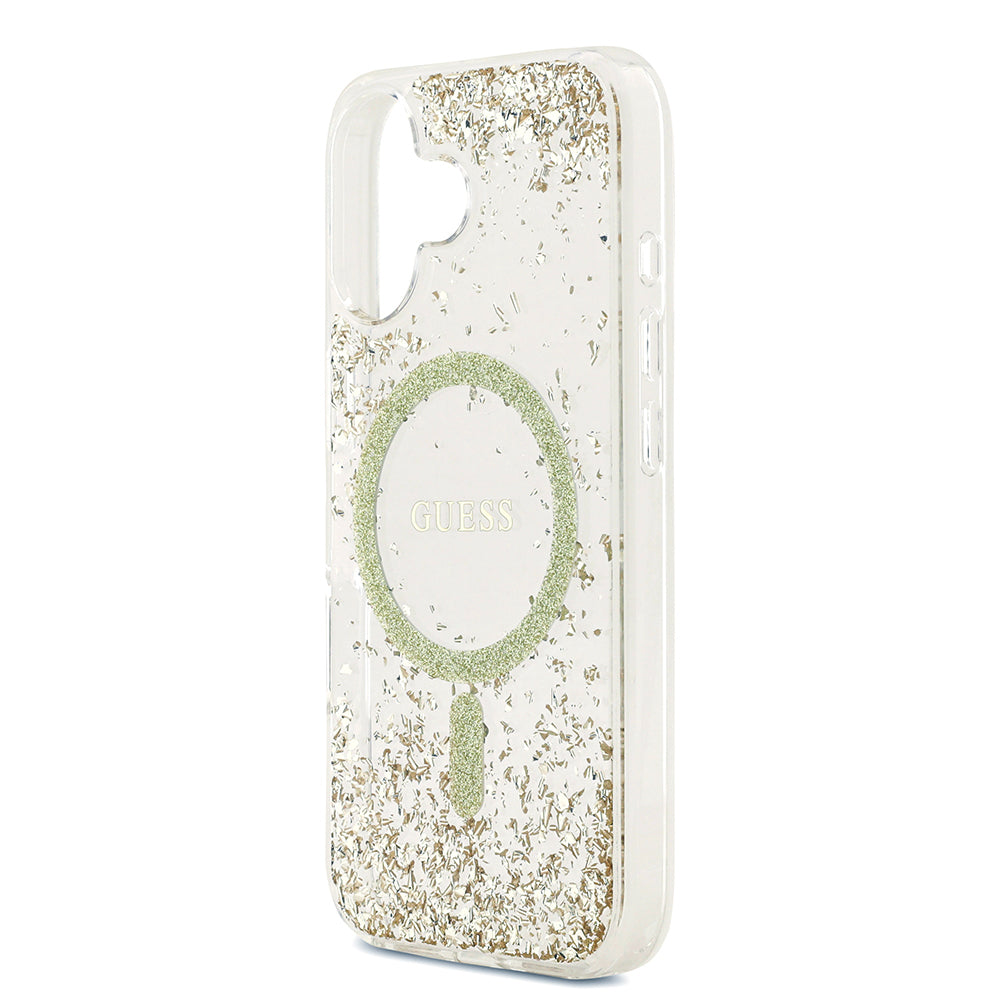 Guess iPhone 17 Orjinal Lisanslı M-safe Şarj Özellikli Transparan Resin Bottom Kılıf