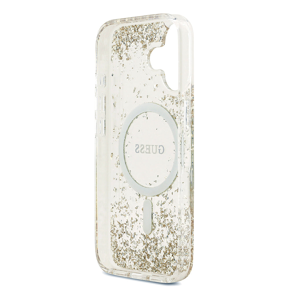 Guess iPhone 17 Orjinal Lisanslı M-safe Şarj Özellikli Transparan Resin Bottom Kılıf