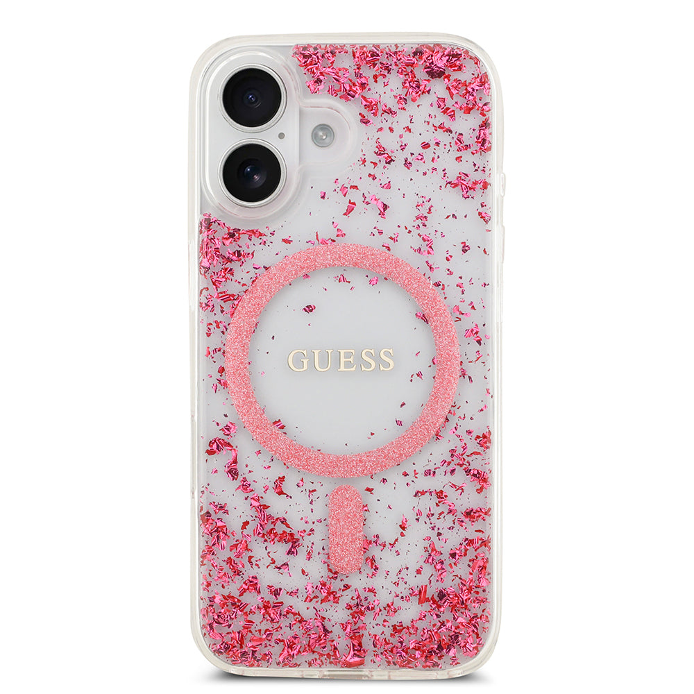 Guess iPhone 17 Orjinal Lisanslı M-safe Şarj Özellikli Transparan Resin Bottom Kılıf