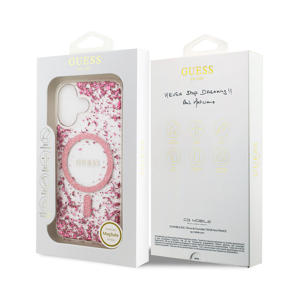 Guess iPhone 17 Orjinal Lisanslı M-safe Şarj Özellikli Transparan Resin Bottom Kılıf