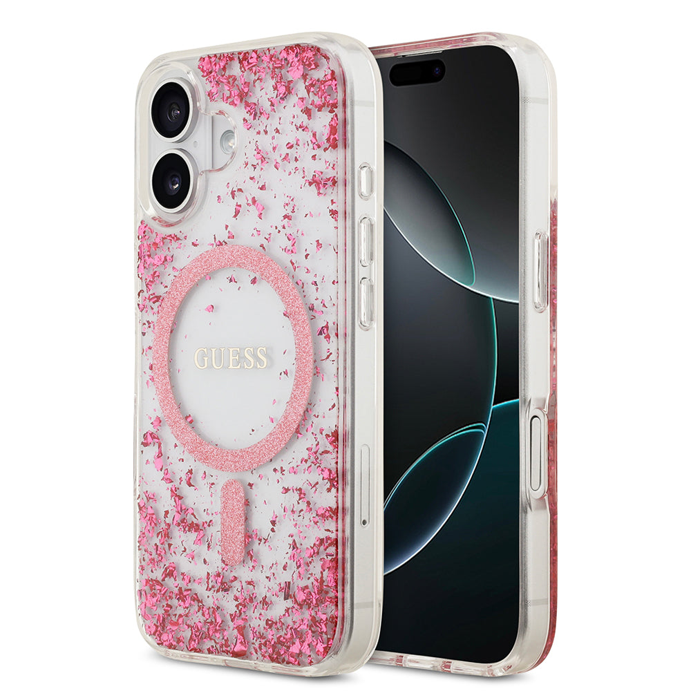 Guess iPhone 17 Orjinal Lisanslı M-safe Şarj Özellikli Transparan Resin Bottom Kılıf