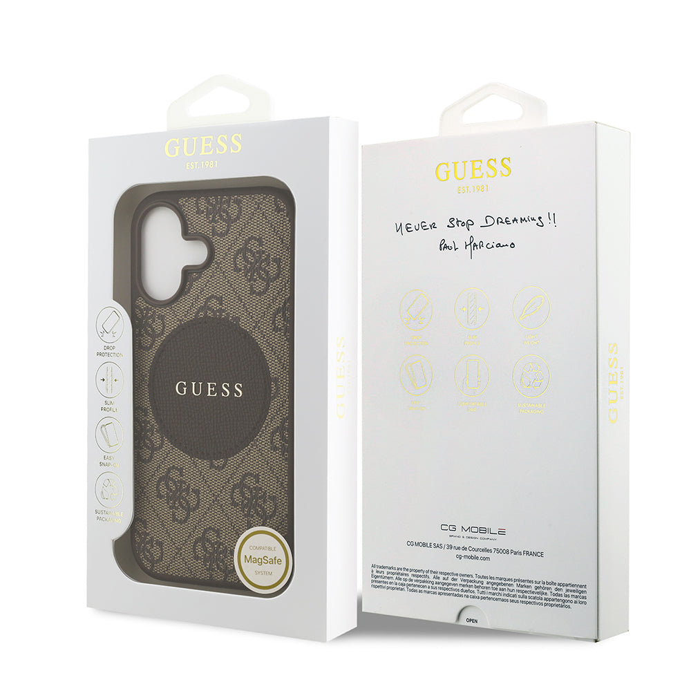 Guess iPhone 17 Orjinal Lisanslı M-safe Şarj Özellikli Yazı Logolu Circle Classic Kılıf
