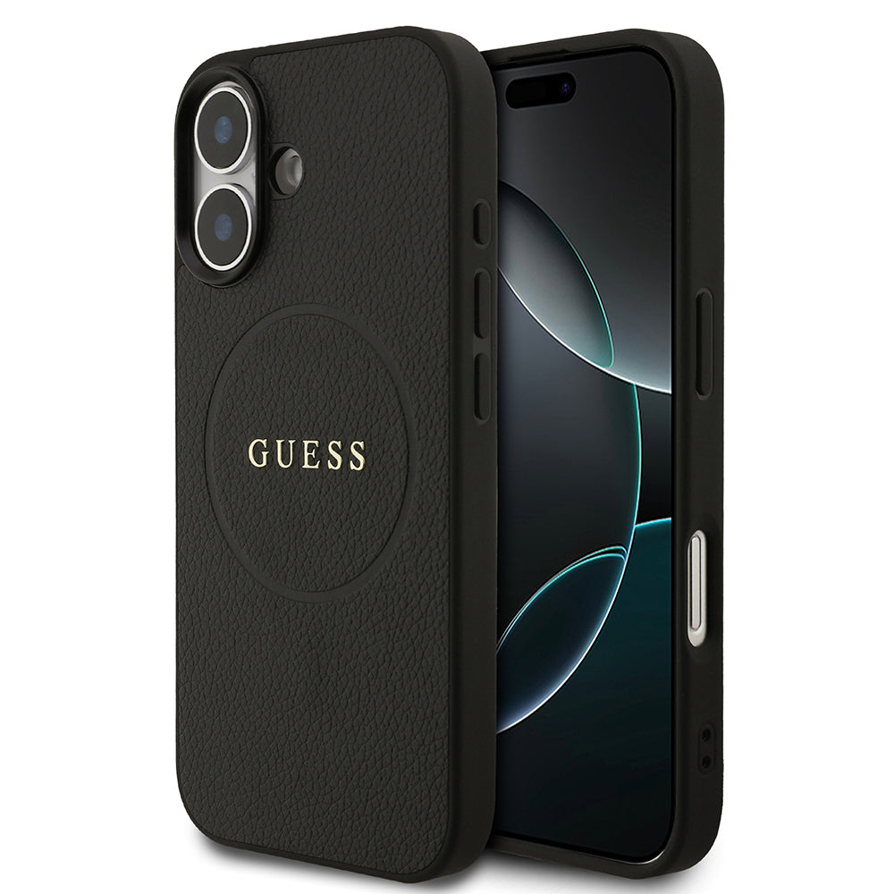 Guess iPhone 17 Orjinal Lisanslı M-safe Şarj Özellikli Yazı Logolu PU Deri Kılıf
