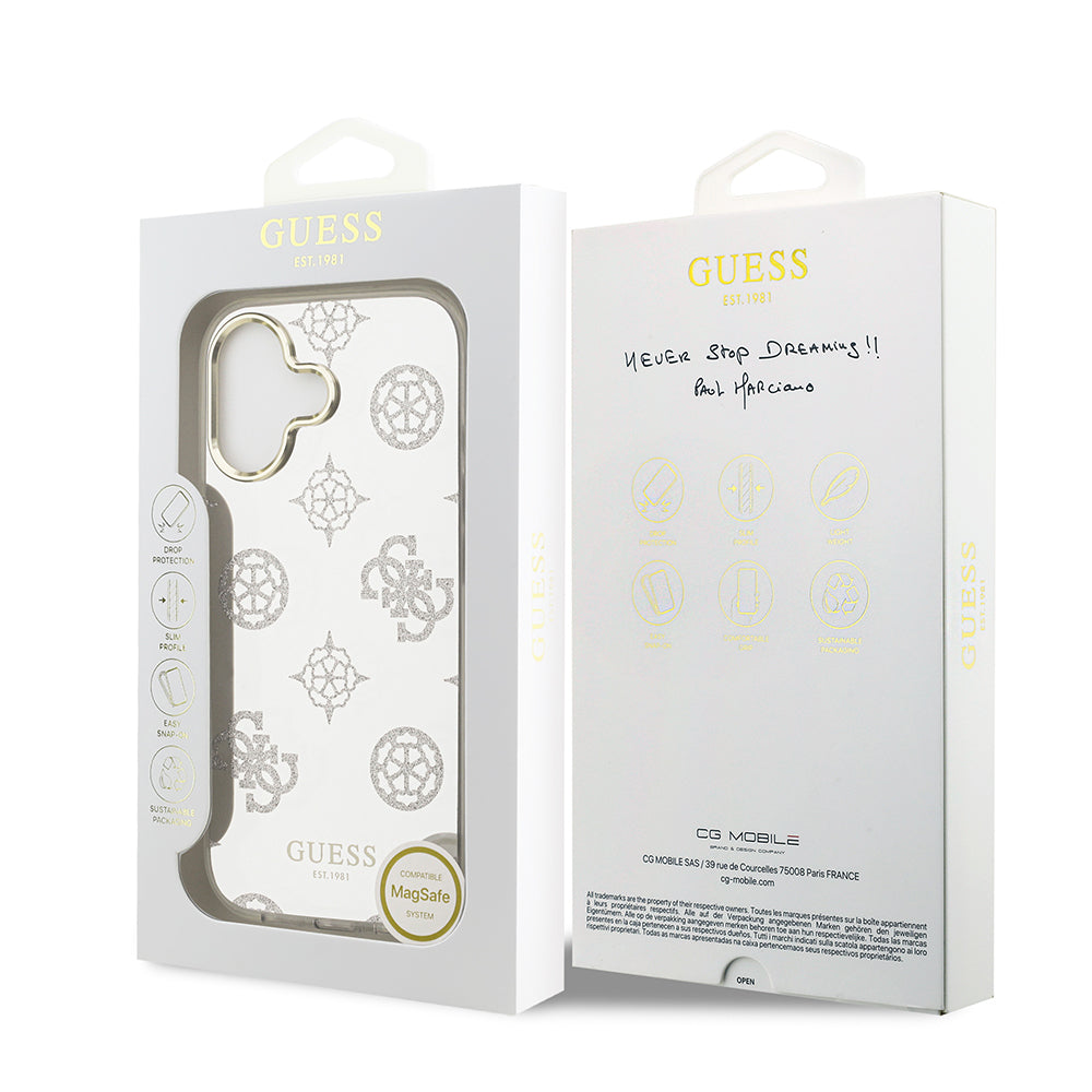 Guess iPhone 17 Orjinal Lisanslı Metal Kamera Çerçeveli Simli Aynalı Kılıf