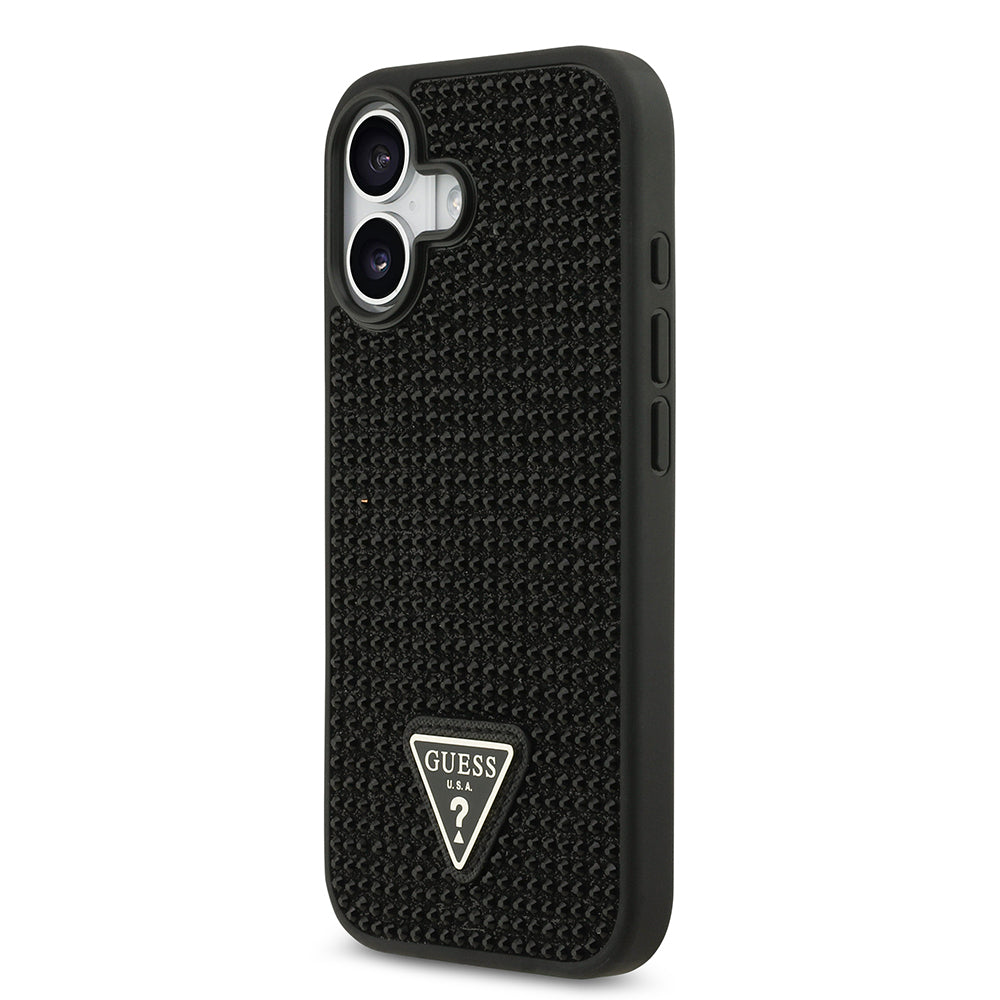 Guess iPhone 17 Orjinal Lisanslı Taşlı Arka Yüzey Üçgen Logolu Telefon Kılıfı