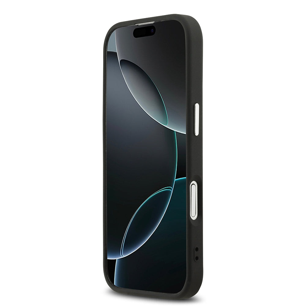 Karl Lagerfeld iPhone 17 Orjinal Lisanslı M-safe Şarj Özellikli Delikli Tasarım Metal Logolu PU Deri Kılıf