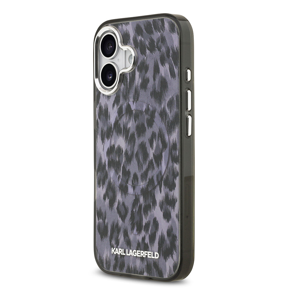 Karl Lagerfeld iPhone 17 Orjinal Lisanslı M-safe Şarj Özellikli IML Leopar Baskılı Kılıf