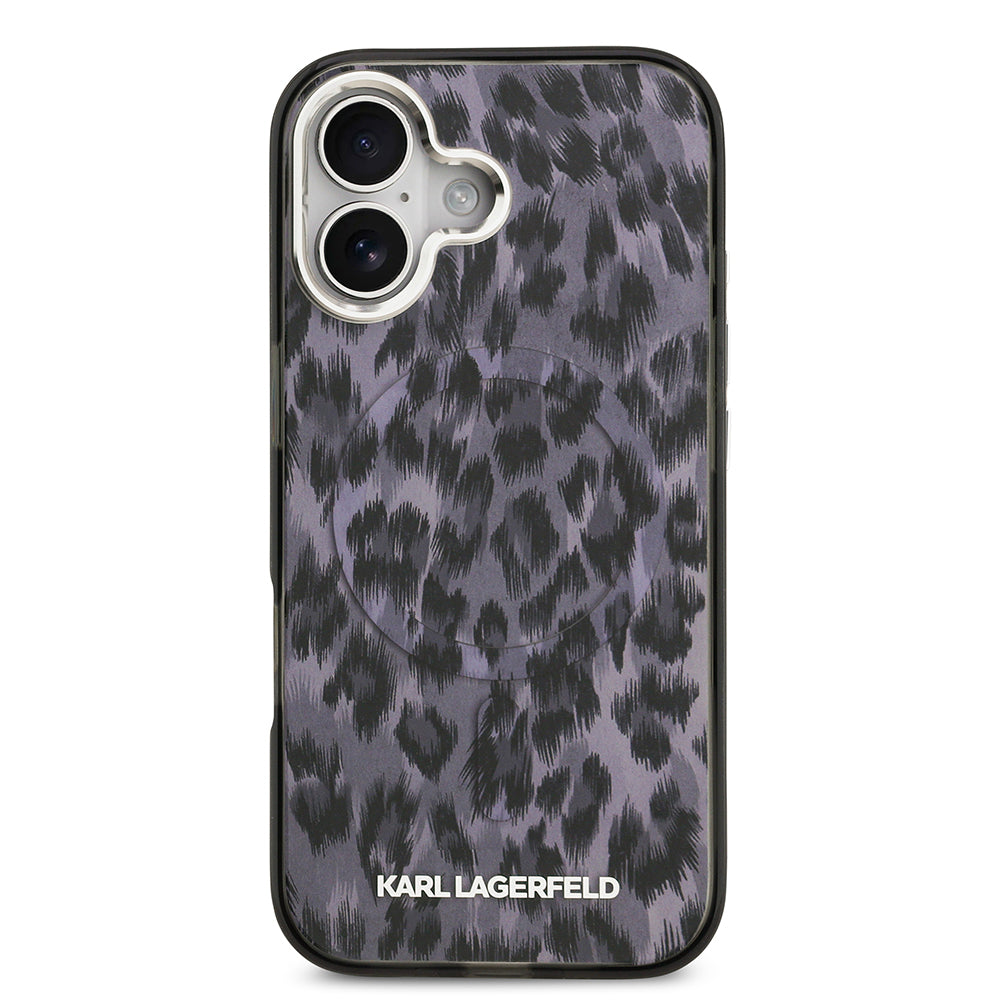 Karl Lagerfeld iPhone 17 Orjinal Lisanslı M-safe Şarj Özellikli IML Leopar Baskılı Kılıf
