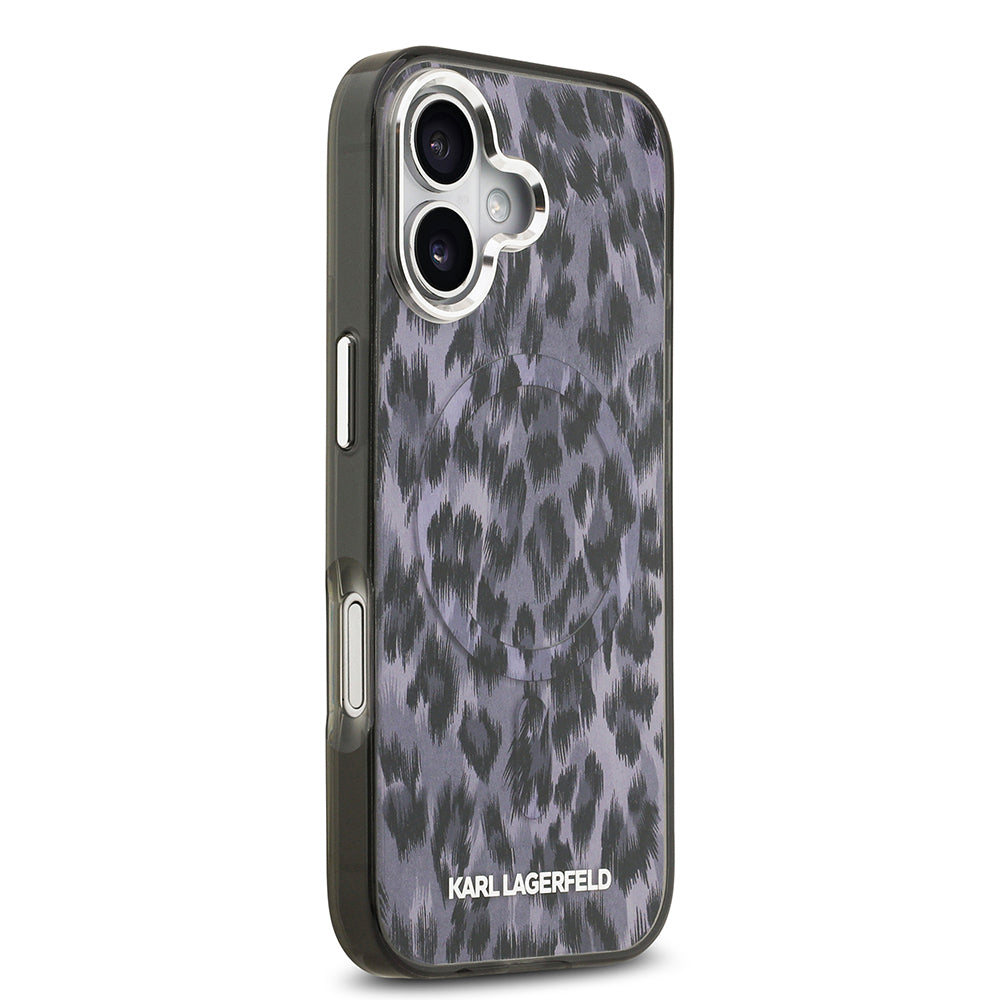 Karl Lagerfeld iPhone 17 Orjinal Lisanslı M-safe Şarj Özellikli IML Leopar Baskılı Kılıf