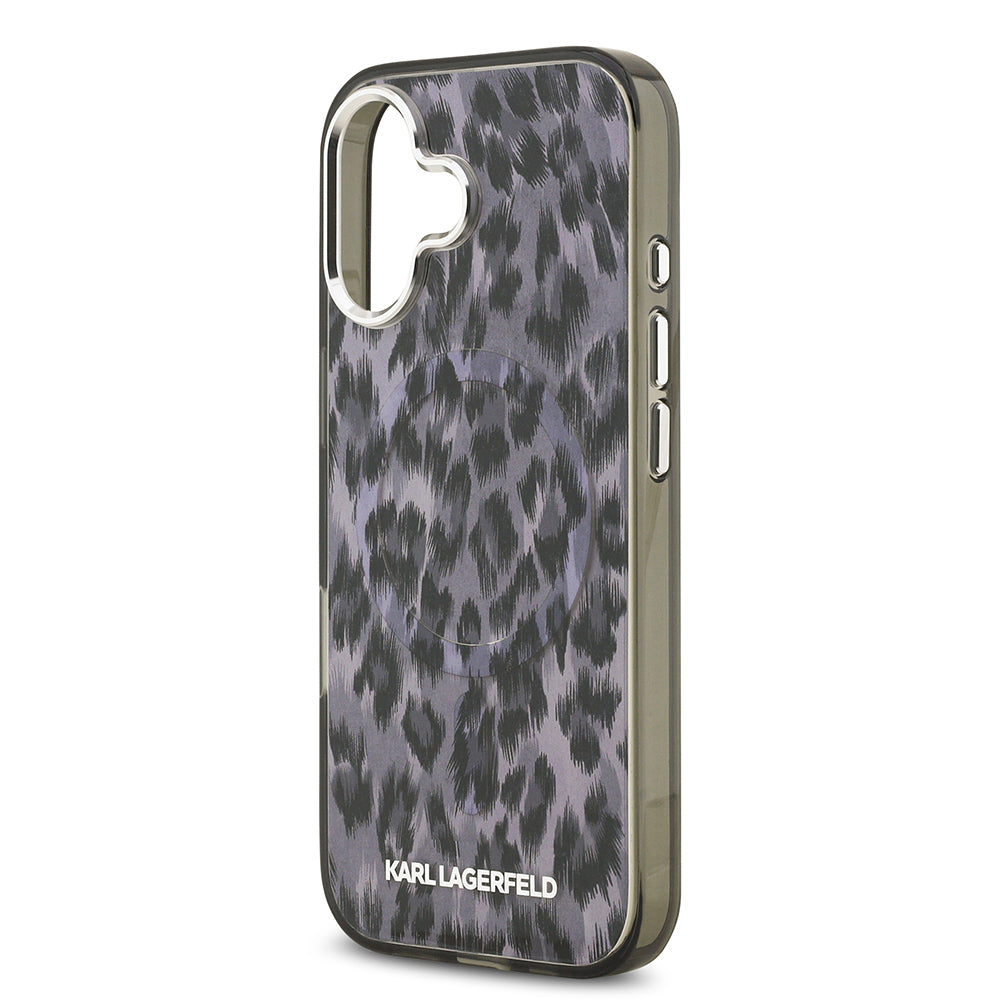 Karl Lagerfeld iPhone 17 Orjinal Lisanslı M-safe Şarj Özellikli IML Leopar Baskılı Kılıf