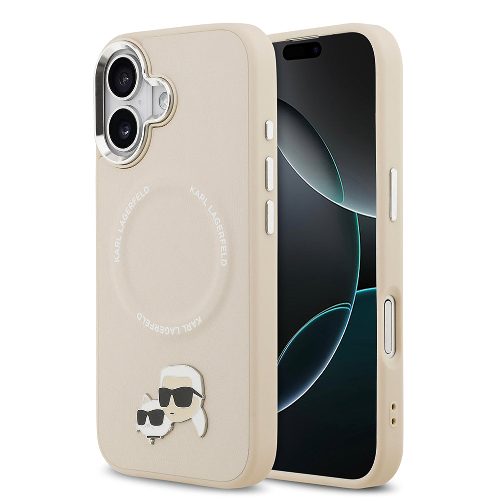 Karl Lagerfeld iPhone 17 Orjinal Lisanslı M-safe Şarj Özellikli Metal Kamera ve Buton Tasarımlı K&C PU Deri Kılıf