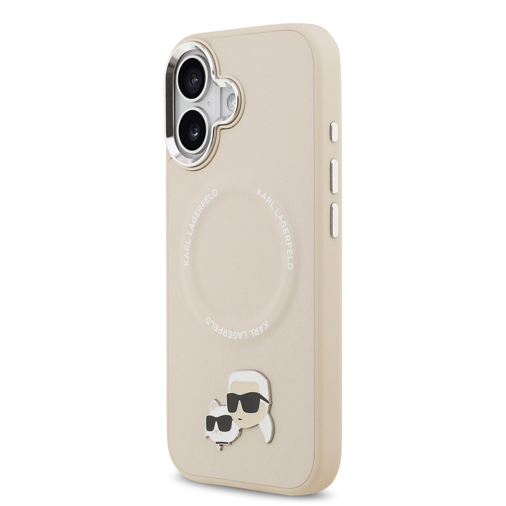 Karl Lagerfeld iPhone 17 Orjinal Lisanslı M-safe Şarj Özellikli Metal Kamera ve Buton Tasarımlı K&C PU Deri Kılıf