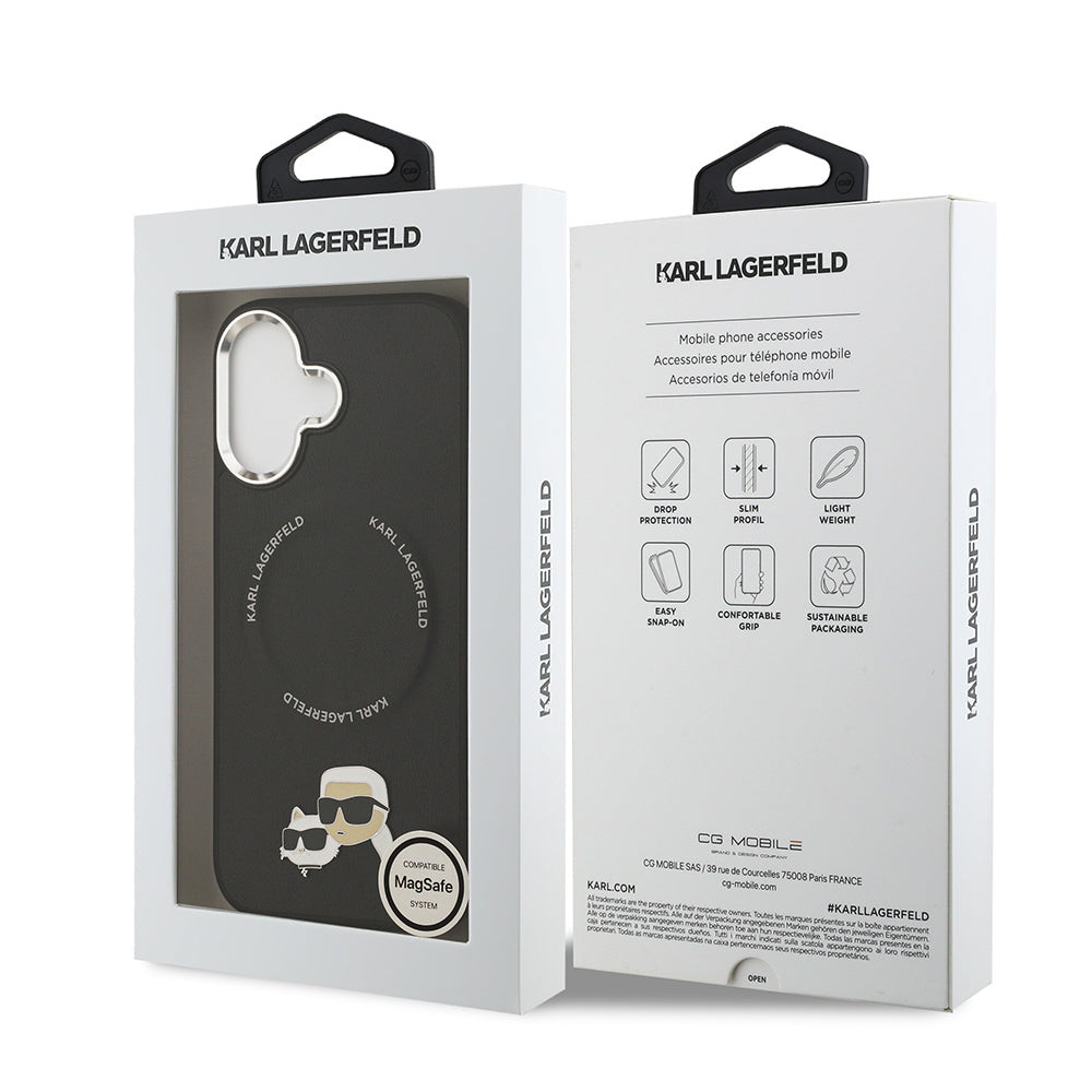 Karl Lagerfeld iPhone 17 Orjinal Lisanslı M-safe Şarj Özellikli Metal Kamera ve Buton Tasarımlı K&C PU Deri Kılıf