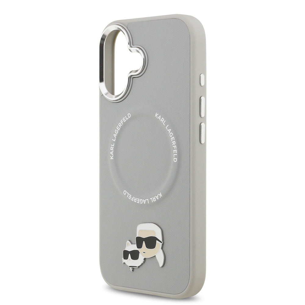 Karl Lagerfeld iPhone 17 Orjinal Lisanslı M-safe Şarj Özellikli Metal Kamera ve Buton Tasarımlı K&C PU Deri Kılıf