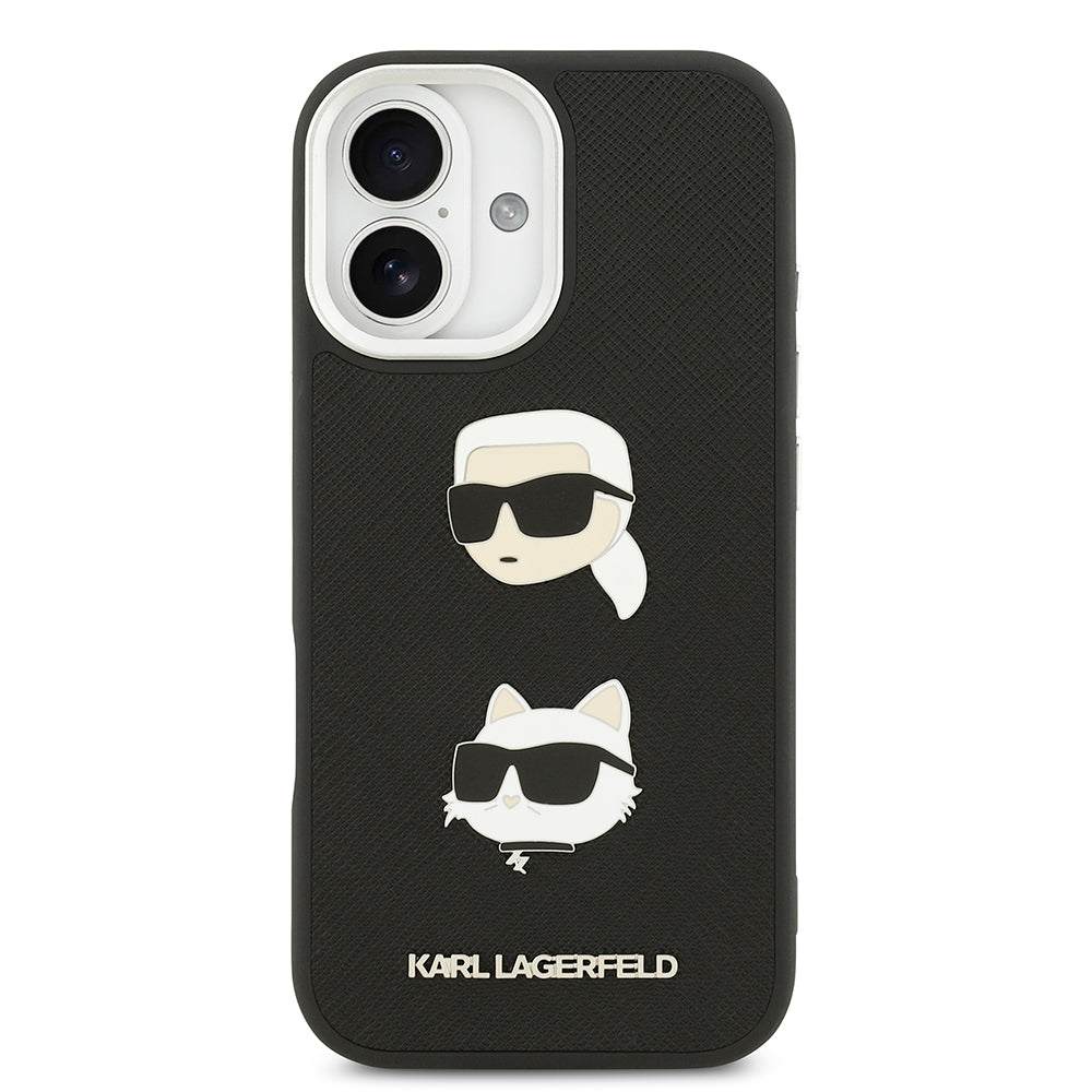 Karl Lagerfeld iPhone 17 Orjinal Lisanslı Metal Logolu K&C Heads Pin Kılıf